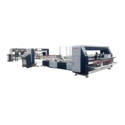 China Food Automatic corrugated carton box stapler gluer  with strapping stitching and gluing machine for box making for sale