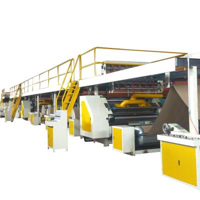 China Food 1600 mm width ready 5 layer corrugated cardboard production line carton box machine with cassette single facer for sale