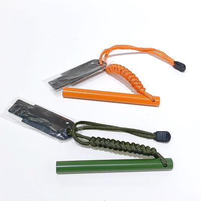 China No Best Selling 4 Inch Ferrocerium Survival Drilled Initiator Rod Survival Tool Flint Fire Starter Emergency Fire for sale