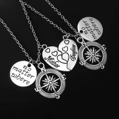 China Fashionable Grandmother's Gift Heart Necklace Compass Women Jewelry Pendant Necklaces for sale