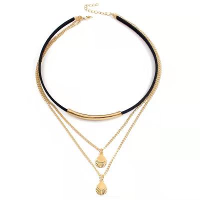 China INS Alloy Necklace Fashion Jewelry Gold Plated Fashion Hot Selling Multi Layered Choker Necklace for sale