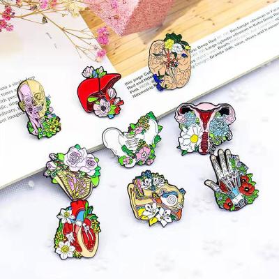 China Visceral Organ News Enamel Lapel Pins Badges Colorful Metal Craft Global Creative Medical Pins Brooches for sale