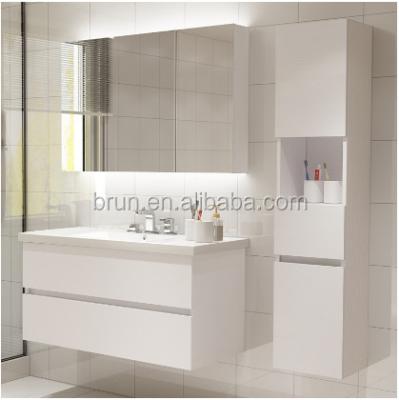 China China Modern Design Eco-friendly Factory Manufacturer White Lacquer Bathroom Furniture Vanity Cabinet for sale