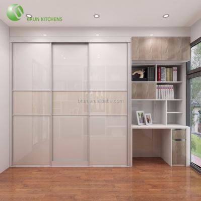 China Double Color Wardrobe Cabinet Design Furniture Eco - Friendly Bedroom And Study Table for sale