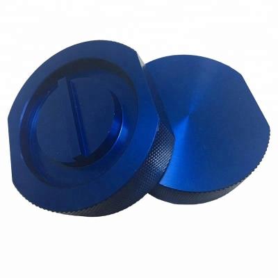 China 7S-T13 Custom Automobile Precision Anodized Blue Aluminum CNC Turning Machining Parts With Knurling for sale