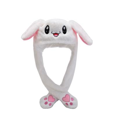 China JOINT Korea Bunny Hat With Air Pump And Movable Soft Plush Ears Lovely Rabbit Animated Cute Plush Hat Making Funny Hats for sale