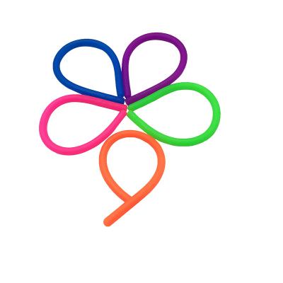 China Relieve Stress Anti-Anxiety TPR Colorful Elastic Monkey Noodle Pull Stretchy String Anti Stress Toy For Kids for sale