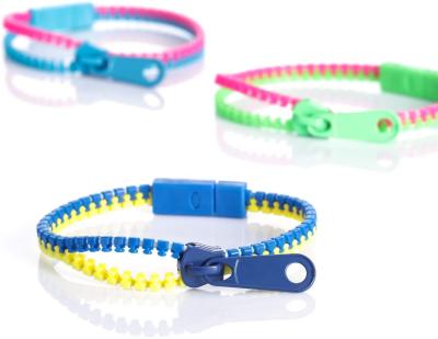 China Neon Bracelets Kit For Birthday Party Favors Goodie Funny Sensory Zipper Bracelets Color Friendship Party Bags Stuffers for sale