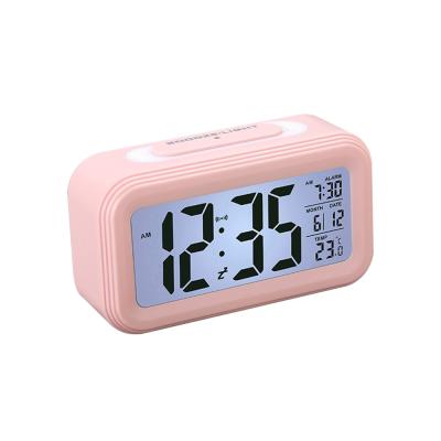 China Antique style display table lamp time-temperature alarm clock led alarm clock glow at night for sale