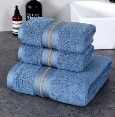 China Child Safe Super Soft Extra Large Bath Towel / Soft Set 70x140 - 100% Ringspun Cotton - Luxurious Rayon Trim - Ideal For Everyday Use (LakeBlue) for sale