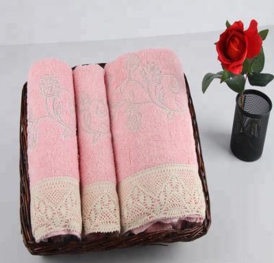 China Disposable Gift Washcloth Set Embroidered Face Hand Bath Cotton Towel Sets for sale