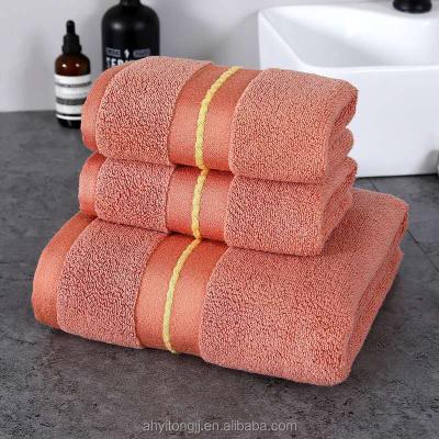 China Child Safe Super Soft Soft Bath Towel 70x140 - Extra Large 100% Ringspun Cotton - Luxurious Rayon Trim - Ideal for Everyday Use (Orange) for sale