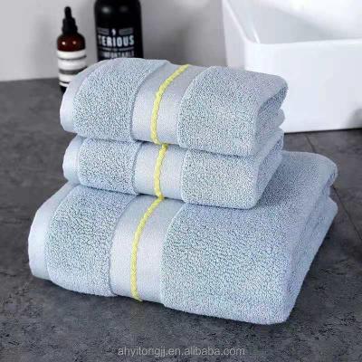 China Child Safe Super Soft Soft Bath Towel 70x140 - Extra Large 100% Ringspun Cotton - Luxurious Rayon Trim - Ideal for Everyday Use (Blue) for sale