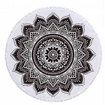 China Compressed High Quality Super Absorbent Round Beach Printed Towel 100% Cotton for sale