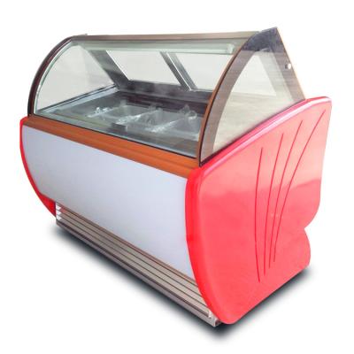 China Size 3 L Italy Gelato Ice Cream Display Freezer /Showcase Display Cooler Commercial 8 Pcs Hard Pan Fridge for sale