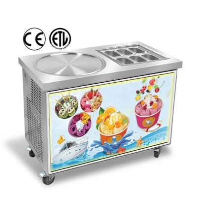 China Snack Factory Use Pan Roll Ice Cream Machine Commercial Quality Assurance Rolled Cold Stone Ice Cream Machine for sale