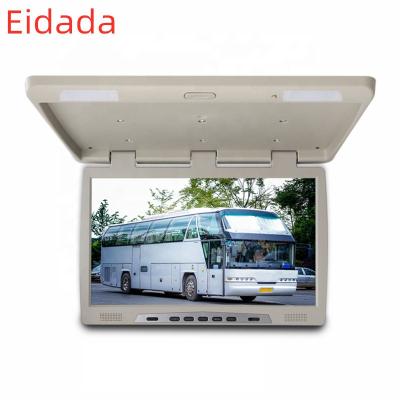 China Wide Screen Roof Mount Flip Down LCD Car Monitor Bus TV 12 13 15 17.3 19 22 Inch HD Big Remote Control Car for sale