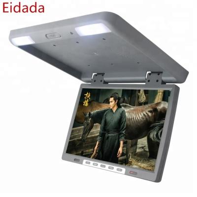 China AV Work OEM Manufacturer 15.4 Inch 1400*900 Car Flip Downr Roof Mount Lcd Monitor With 2 AV In for sale