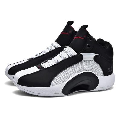 China Shock Absorption 2021 High Top Black Skid Comfortable Original Men's Basketball Shoes for sale