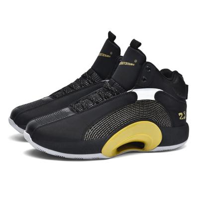 China Shock Absorption Yellow Wear Brand High Fashion Comfortable Basketball Shoes For Men for sale