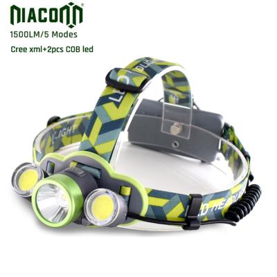 China High power camping rechargeable 15w cob xml led camping headlight flashlight for sale