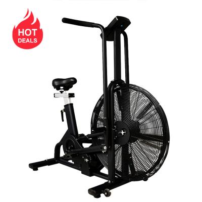 China Universal Optimum Indoor Commercial Use Black Aluminum Air Bike Unisex Cardio Exercise Spinning Bike for sale