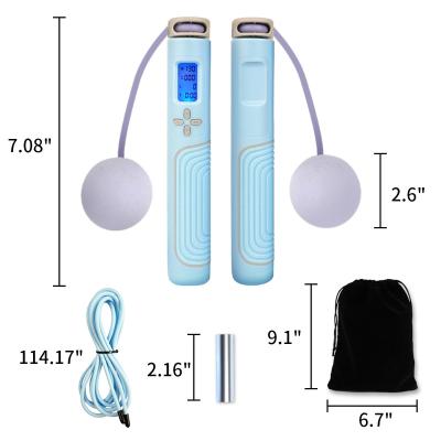 China ABS Led Display Digital Weight Calories Time Setting Heavy Speed ​​Wireless Jump Rope for sale