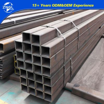 China Tubo de acero al carbono laminado en caliente, sección hueca negra Q195 Q235 Q345 Tubo de metal cuadrado en venta