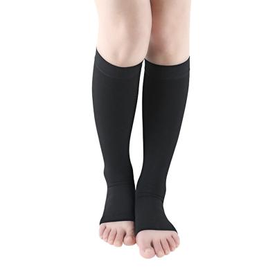 China High Quality Material And Skin Friendly Anti-slip Soft And Comfortable Open Toe Mid-Calf Length Compression Socks for sale