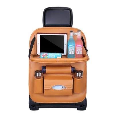 China PU Car Backseat Organizer iPad Tablet Holder Car Back Seat Storage Back Bag for sale