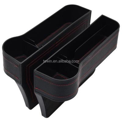 China ABS+PU PU Car Auto Side Side Adjustable Pockets Storage Box Car Seat Front Seat Gap Filler Organizer for sale