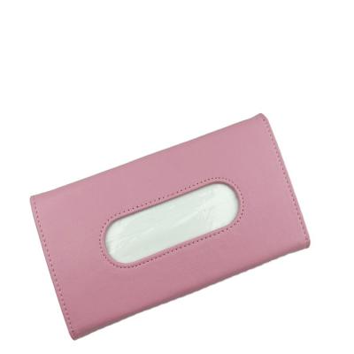 China Eco-friendly Clip Car Sun Visor Tissue Box Rectangle PU Car Tissue Box Car Tissue Box Hanger Holder Holder for sale