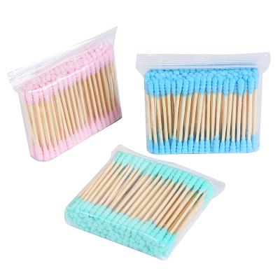 China Wholesale Colorful Cotton Latest Designs Headed Disposable Sanitary Double Cotton Swabs for sale