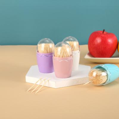 China Disposable Natural Bamboo Toothpicks Bottled Egg Shaped Creative Wholesale Natural Bamboo Toothpicks Manufacturer for sale