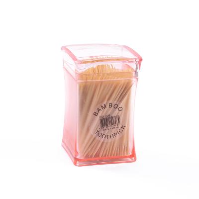 China Portable Natural Bamboo Toothpicks Home Quality Simple Clear Bamboo Toothpick Holder Premium Toothpicks for sale