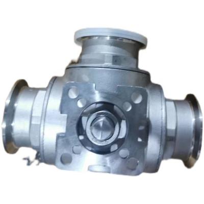 China Inch DN50/2 General Stainless Steel Sanitary Threaded 3 Way Ball Valve L Type 3 Way Tri Flange Ball Valve T Type for sale