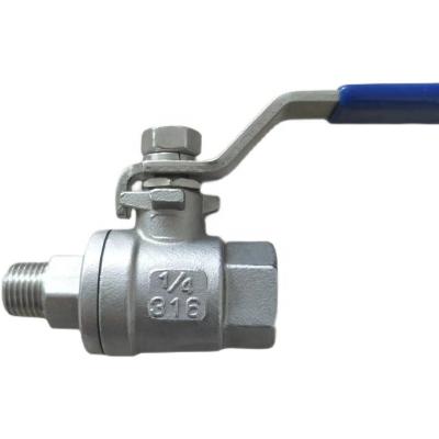 China General 304 316 Stainless Steel Male And 2 Pc Female Threaded Ball Valve S.S.M /F 2PC Ball Valve for sale