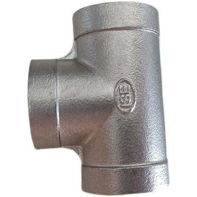 China SUS304 Stainless Steel Cast Iron Tee 304 304 316 Female Threaded Tee Socket for sale