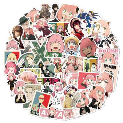 China Waterproof+Eco-friendly 50pcs Cartoon Spy X Family Anime Stickers Skateboard Laptop Phone Luggage Car Bike Sticker Cool Waterproof Kids Play for sale