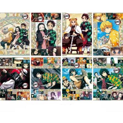 China Realistic 41 Styles 8pcs/set HD Print Kakashi Jujutsu Kaisen Attack On Titan Demon Slayer Anime Poster Set for sale