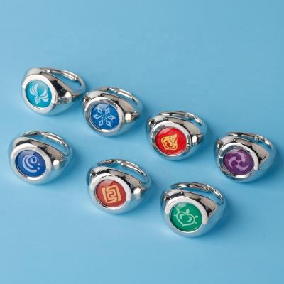 China TRENDY Anime Genshin Impact Rings Shape Open Ring Adjustable Rings For Women And Men for sale