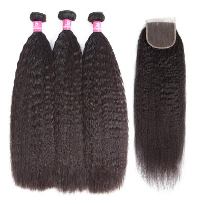 China Royce Wholesale Cuticle Aligned Hair Kinky Straight Bundles Raw Curly Straight Virgin Hair With Closure Brazilian Hair Vendors for sale