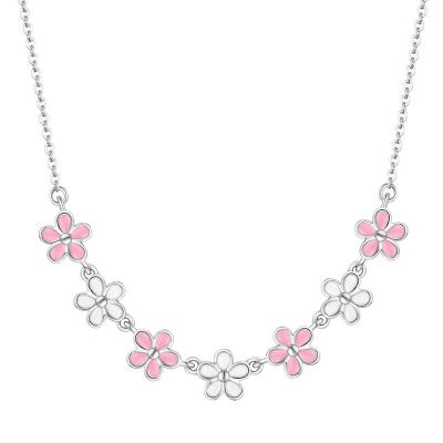 China Cute Hot Selling Trendy Necklaces Sterling Silver Item Custom Best Jewelry 925 Style Flower Necklaces Ins Style For Ladies for sale