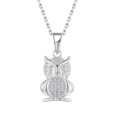 China China Fashion Jewelry Wholesale Cute Owl Zircon Cartoon Cute Pendant Necklace for Kids and Girls for sale