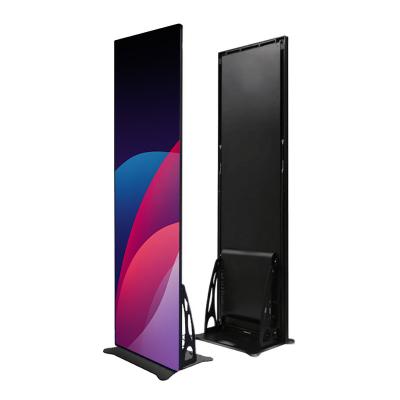 China Full Color Standing Indoor Advertising Display Screen P2 P2.5 Mobile Indoor Advertising Led Poster Display for sale