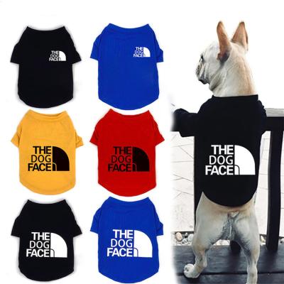 China Spring Viable Custom Logo Summer Breathable Dog Clothes Fashion Solid Color Dog T-Shirt for sale