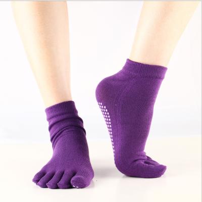 China Wholesale Toe Grip Women Yoga Socks Anti Fatigue Anti Blister Anti Slip Anti Blister 5 Socks With Rubber Soles for sale