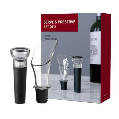 China Viable Promotional Gifts Automatic Wine Aerator Bottle Pourer Stopper Wine Gift Set for sale