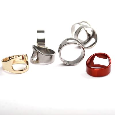 China Viable Custom Stainless Steel Finger Key Chain Ring Beer Bottle Opener For Party Family Gift Supplies for sale