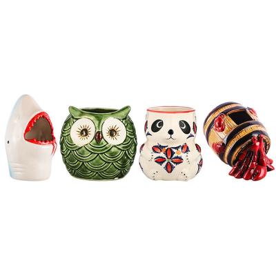 China Wholesale Viable Design Creative Handmade Cocktail Bar Tiki Mug Tea Cup Ceramic Mug for sale